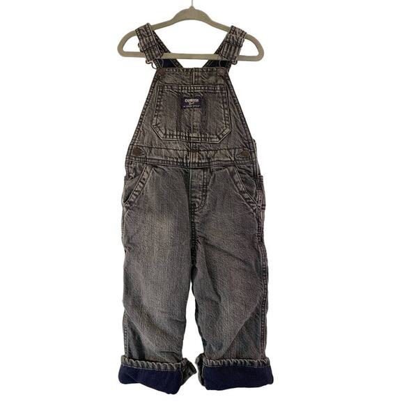 OSHKOSH B’GOSH Boy’s Fleece Lined Jean Bib Overalls / Size: 24 Months - Picture 2 of 15